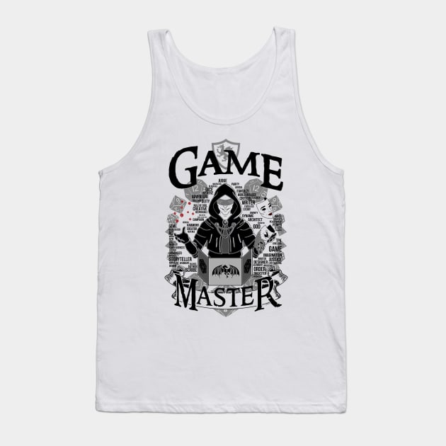 Game Master - Black Tank Top by Milmino